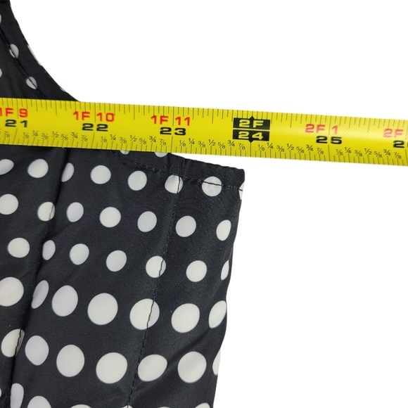 Talbots Down Puffer Vest Women Size XLP XL Petite Black White Polka Dot Full Zip - Picture 7 of 8